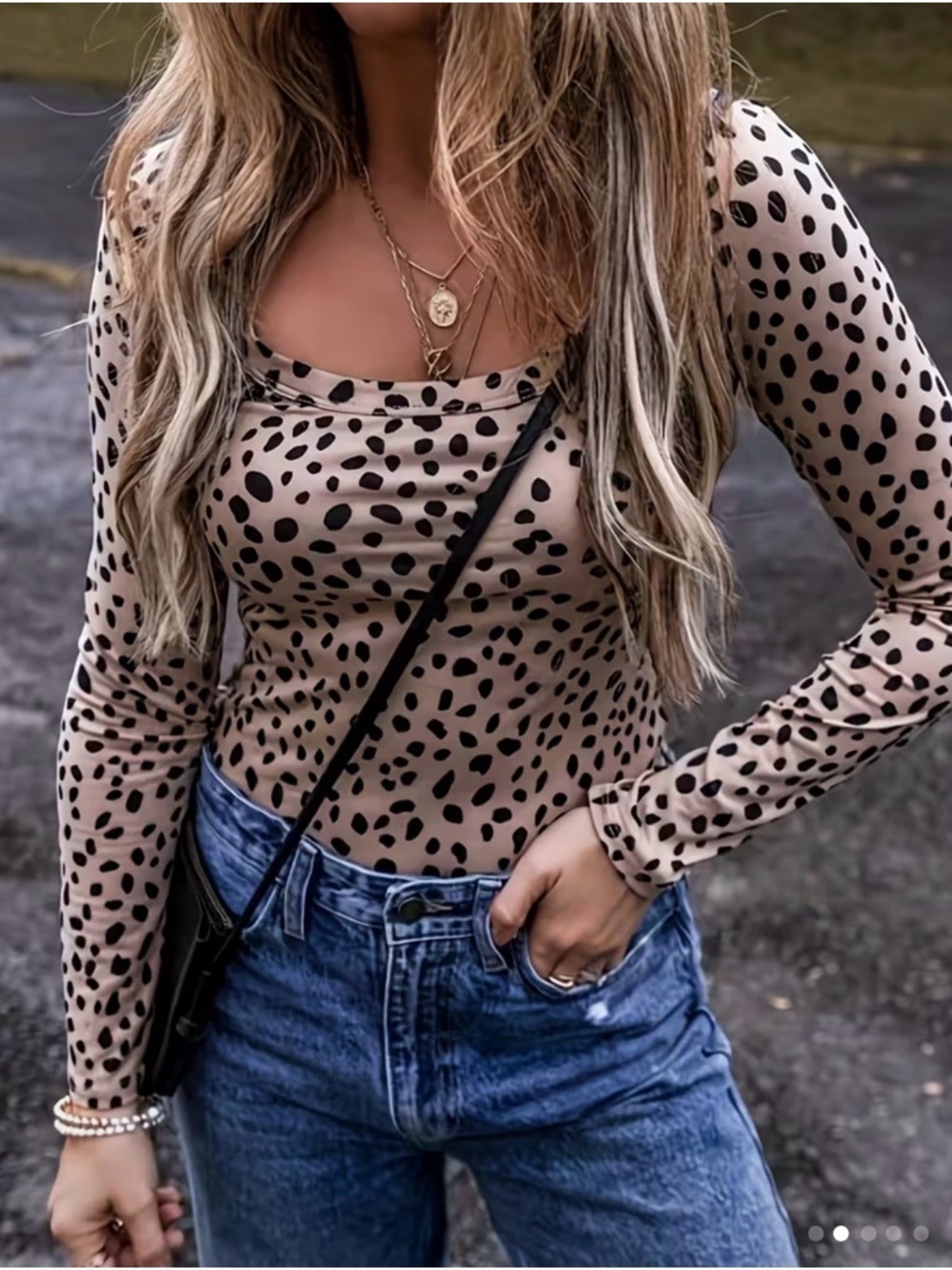 Leopard spot long sleeve shirt